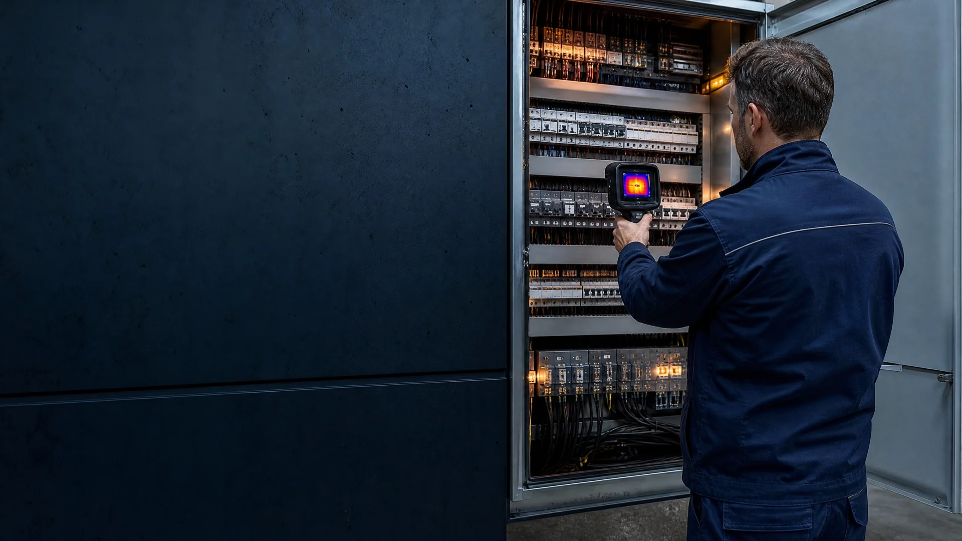 Elektrotechnisch vakwerk aan een verdeler